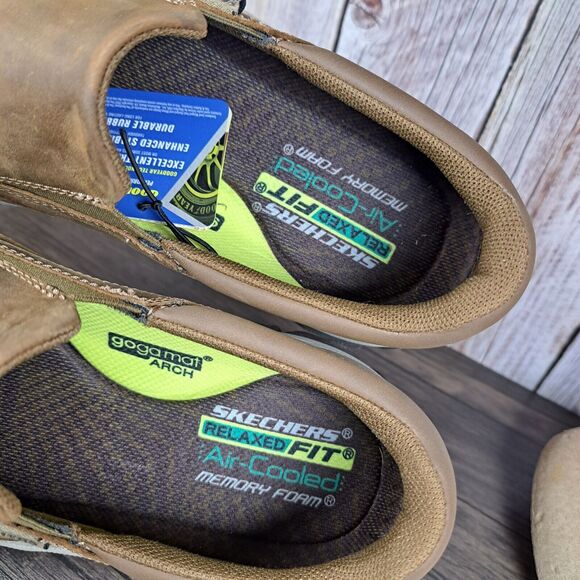 Skechers Respected Calum Goodyear Gore Slip On Loafer Men's Sz 11.5 Desert Brown - Picture 7 of 10